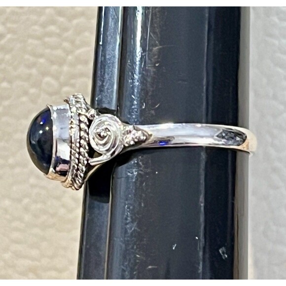 Sterling Silver Australian Black Opal Ring Size 6 Whimsigoth - Picture 8 of 11
